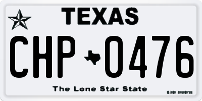 TX license plate CHP0476