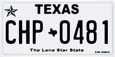 TX license plate CHP0481