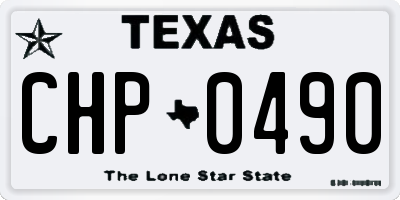 TX license plate CHP0490