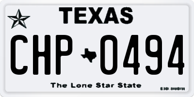 TX license plate CHP0494