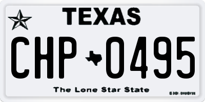 TX license plate CHP0495