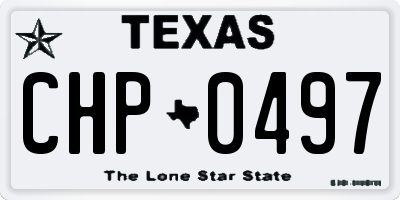 TX license plate CHP0497