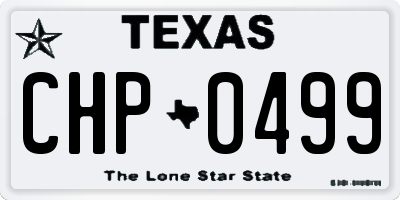TX license plate CHP0499