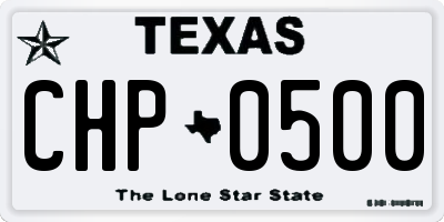 TX license plate CHP0500