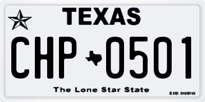 TX license plate CHP0501