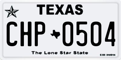 TX license plate CHP0504