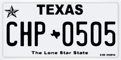 TX license plate CHP0505