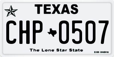 TX license plate CHP0507