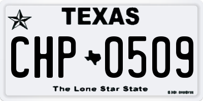 TX license plate CHP0509