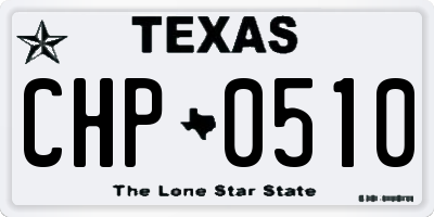 TX license plate CHP0510