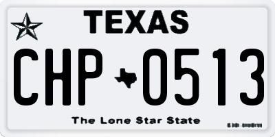 TX license plate CHP0513