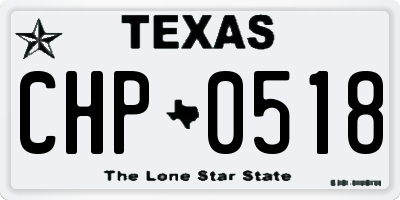 TX license plate CHP0518