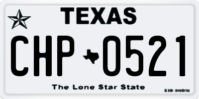 TX license plate CHP0521