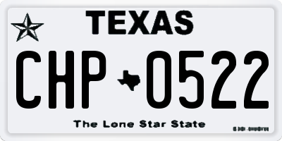 TX license plate CHP0522