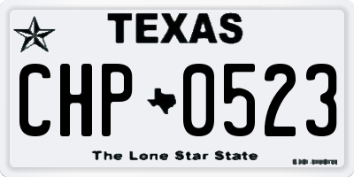 TX license plate CHP0523