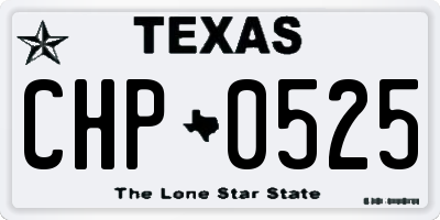 TX license plate CHP0525