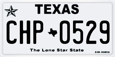 TX license plate CHP0529