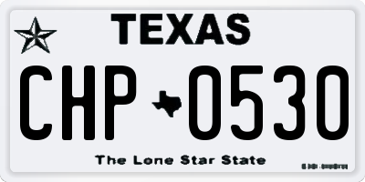 TX license plate CHP0530