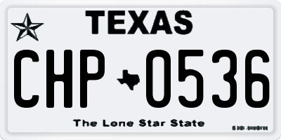 TX license plate CHP0536