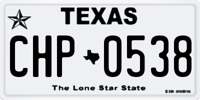TX license plate CHP0538