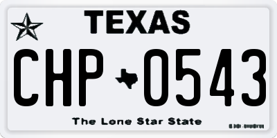 TX license plate CHP0543
