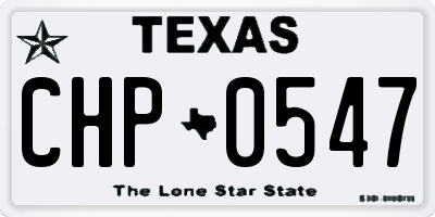 TX license plate CHP0547