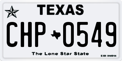 TX license plate CHP0549
