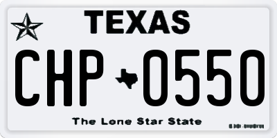 TX license plate CHP0550
