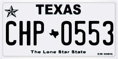 TX license plate CHP0553