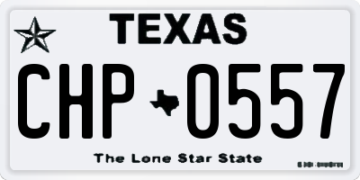 TX license plate CHP0557