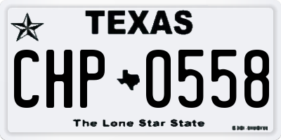 TX license plate CHP0558