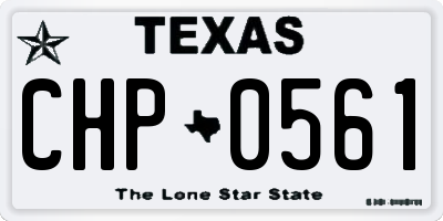TX license plate CHP0561