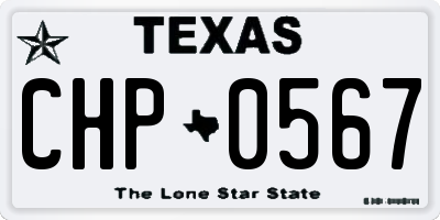 TX license plate CHP0567