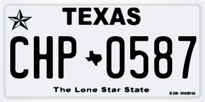 TX license plate CHP0587