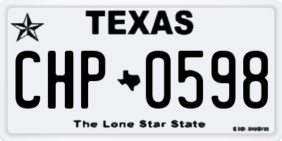 TX license plate CHP0598