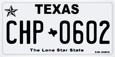 TX license plate CHP0602
