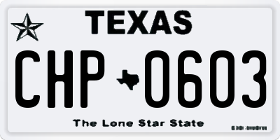 TX license plate CHP0603