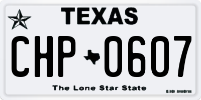 TX license plate CHP0607