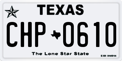 TX license plate CHP0610