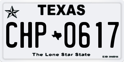 TX license plate CHP0617
