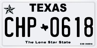 TX license plate CHP0618