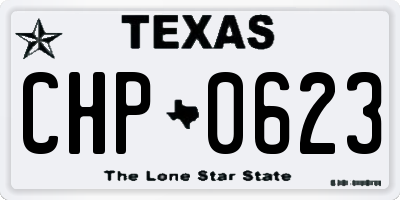 TX license plate CHP0623