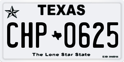 TX license plate CHP0625
