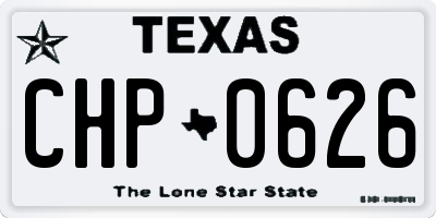 TX license plate CHP0626