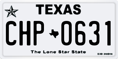 TX license plate CHP0631