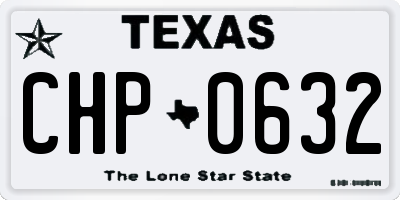 TX license plate CHP0632