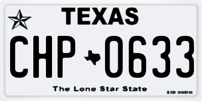 TX license plate CHP0633