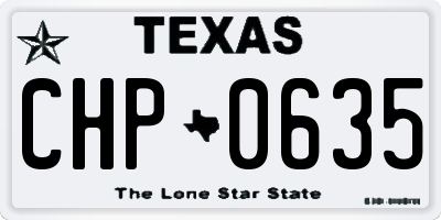 TX license plate CHP0635