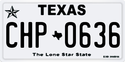 TX license plate CHP0636
