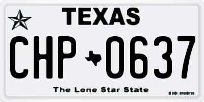 TX license plate CHP0637